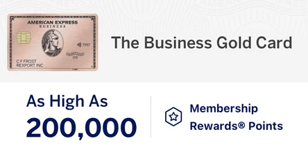 American Express Business Gold Card — as high as 200,000 Membership Rewards points